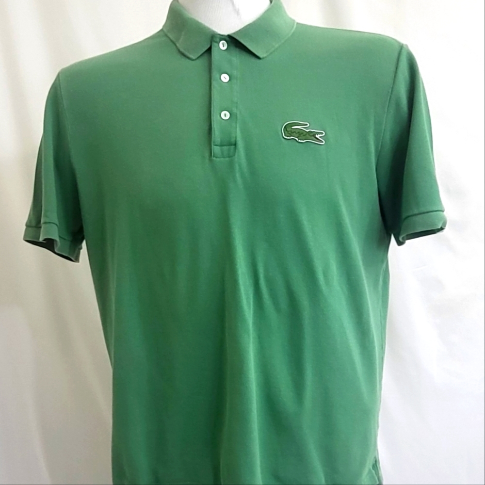 Lacoste Mens Polo Shirt size 8  Green  Big Croc Alligator FITS relaxed XL